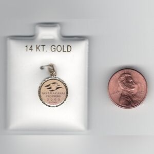 2005 Disney Cruise Line Panama Canal Charm 14K Gold, No Plating Solid Gold